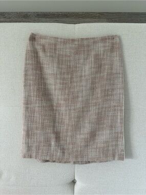 Ann Taylor Classic Textured Straight Skirt in Taupe